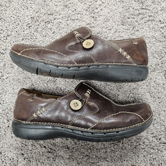 Clarks Un Loop Women’s Loafers Brown Slip On Un Structured Casual Shoes Size 7.5 - Picture 1 of 9